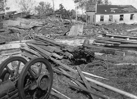 Wreckage of Safety Harbor Springs pavillion after the 1921 hurricane
