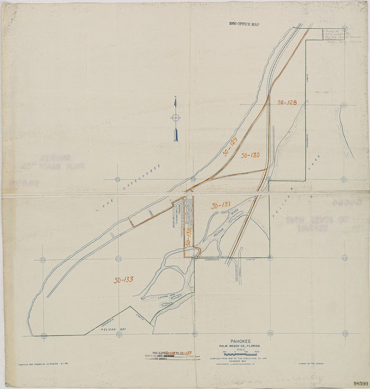 1950 Census Enumeration District Maps - Florida (FL) - Palm Beach County - Pahokee - ED 50-128 to 133