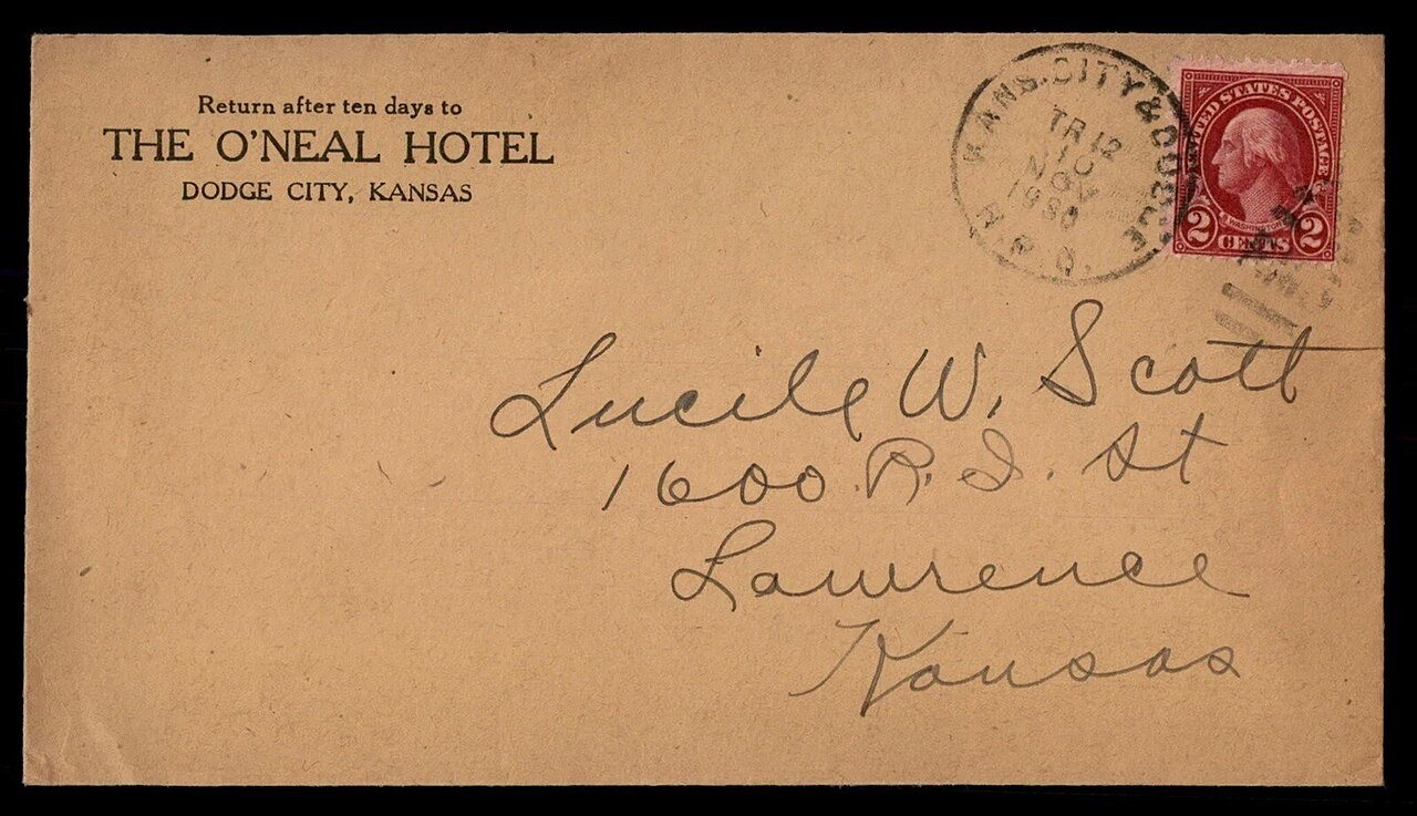 US 1880 Kansas City and Dodge RPO to Lawrence KS Cover