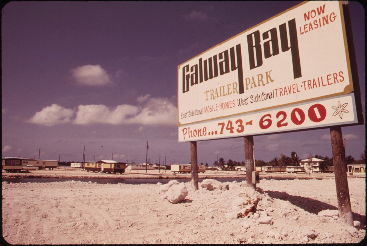 TRAILER PARK UNDER CONSTRUCTION AT MARATHON IN THE CENTRAL FLORIDA KEYS. THIS IS ONE OF MANY SUCH PARKS SPRINGING UP...…