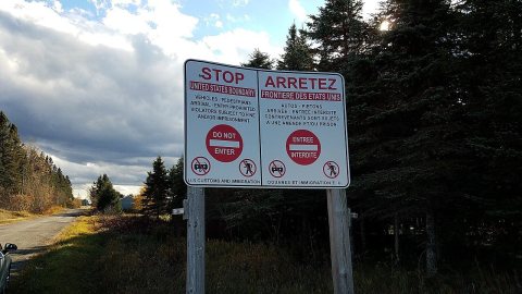 Russell Road border sign