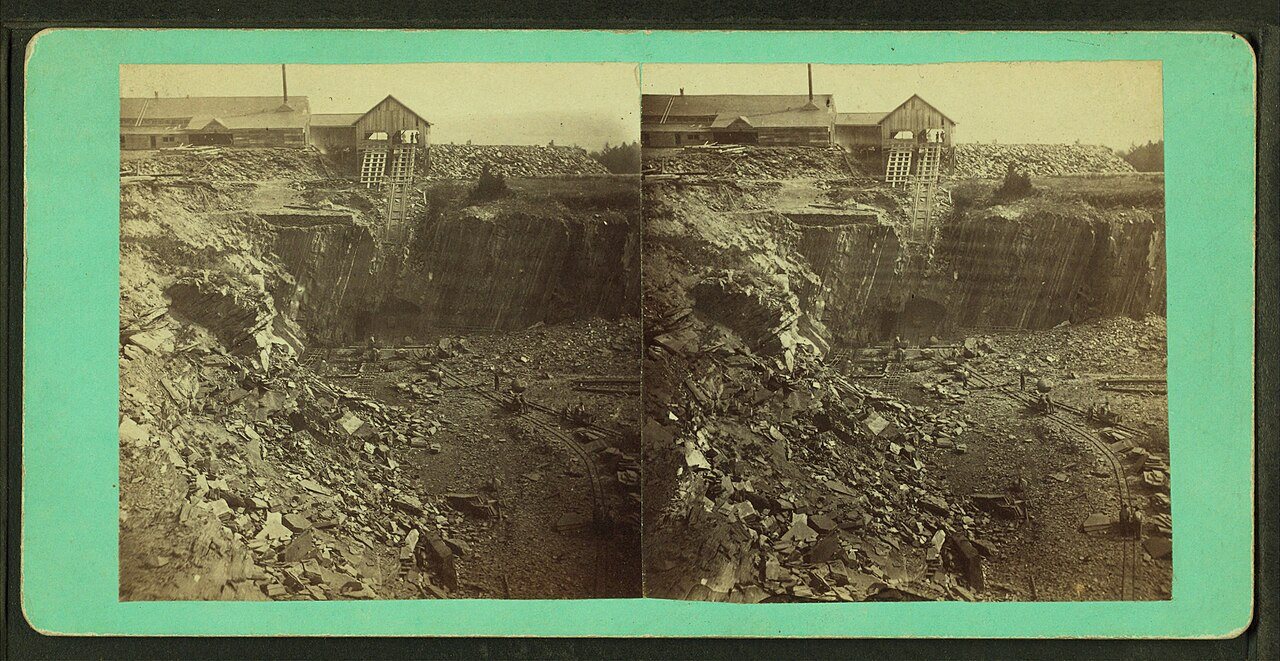 Merrill slate quarry, Brownville.Alternate Title: Scenery in Northern Maine