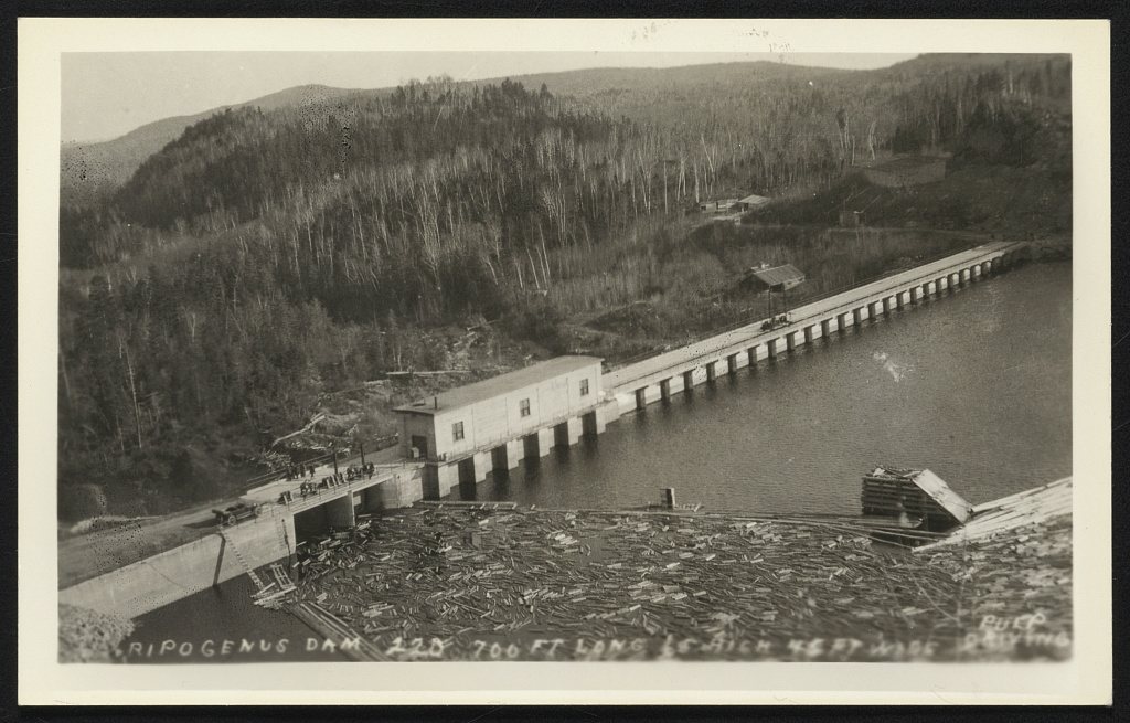 Ripogenus Dam 220 700ft long 68 high, 45ft wide, pulp drying