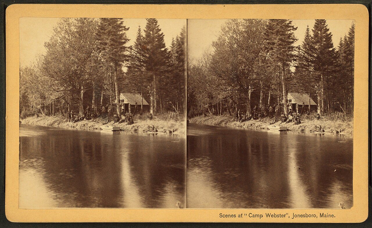 Scenes at "Camp Webster," Jonesboro, Maine.Alternate Title: Washington County
