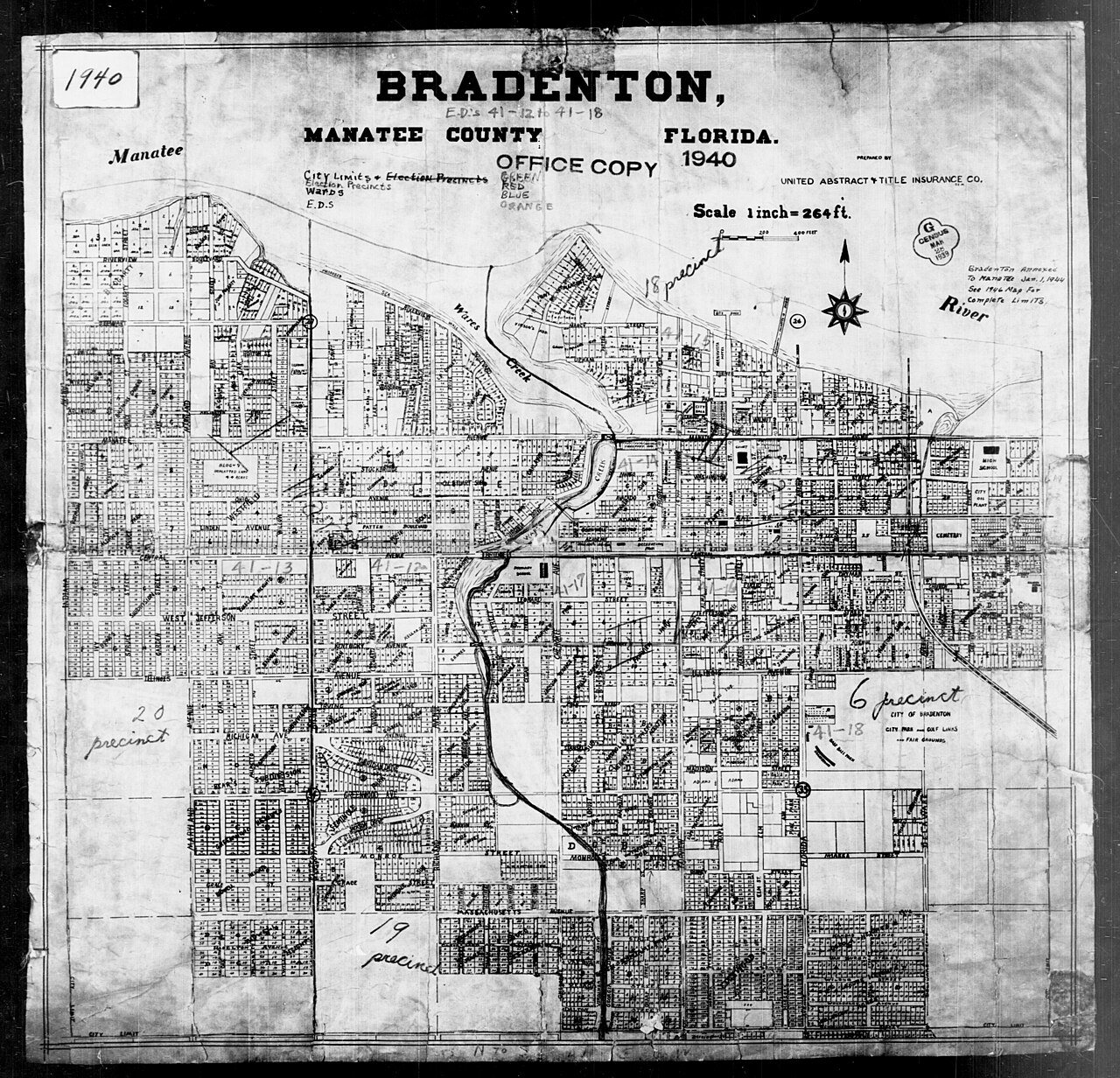 1940 Census Enumeration District Maps - Florida - Manatee County - Bradenton - ED 41-12, ED 41-13, ED 41-14, ED 41-15, …