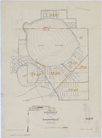 1950 Census Enumeration District Maps - Florida (FL) - Polk County - Auburndale - ED 53-22 to 27