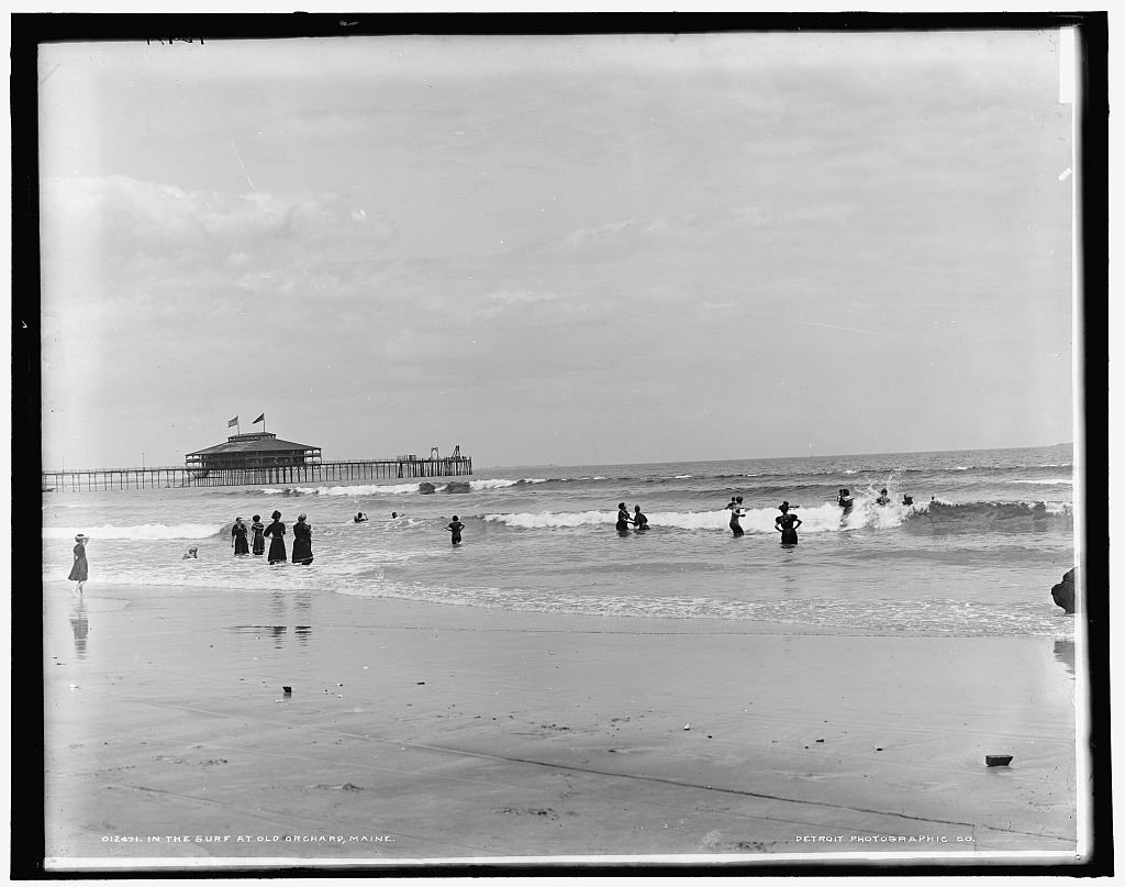 In the surf at Old Orchard, Me
