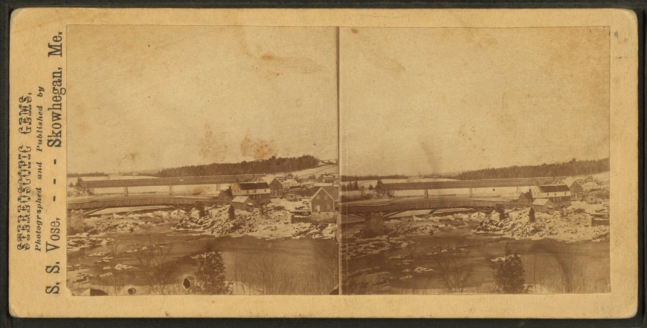 Anson R.R. Bridge, from Tinkham's Hotel.Alternate Title: Stereoscopic Gems