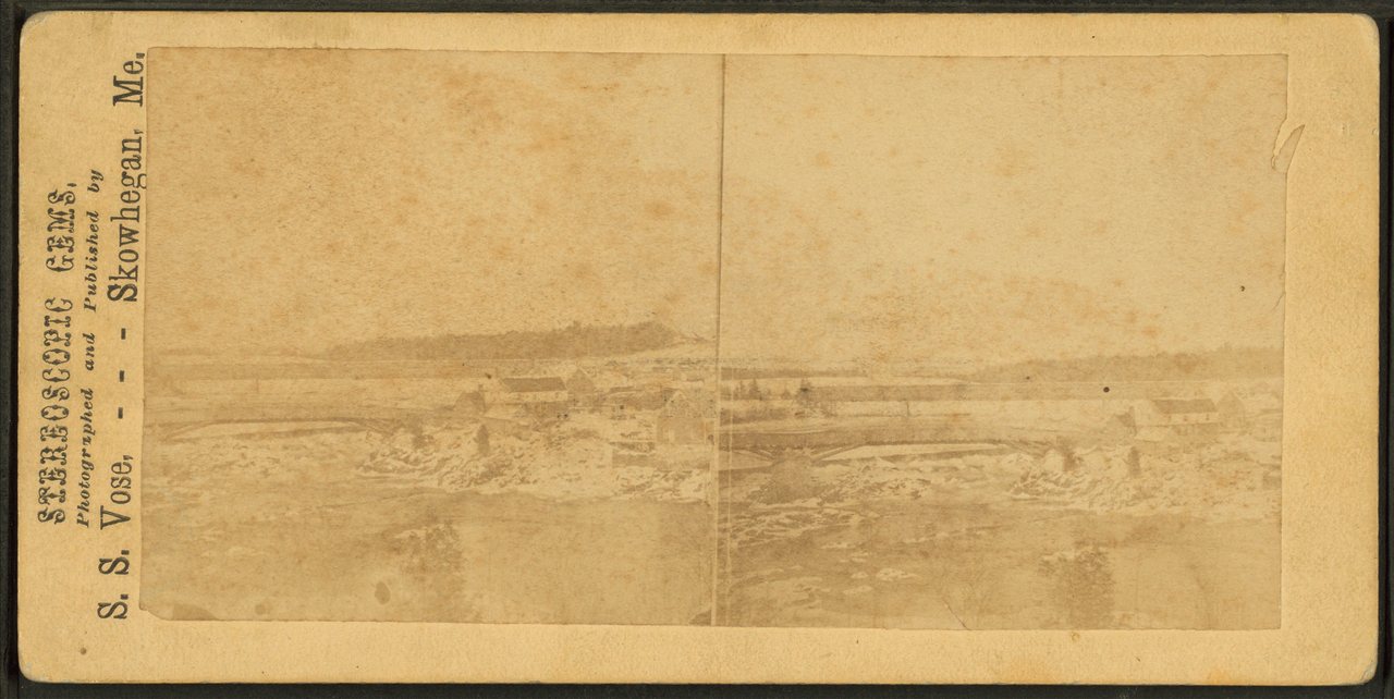 Anson R.R. Bridge, from Tinkham's Hotel.Alternate Title: Stereoscopic Gems