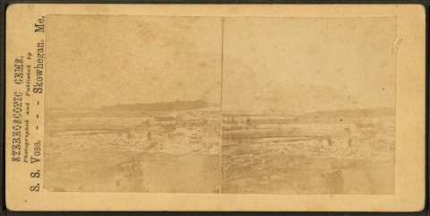 Anson R.R. Bridge, from Tinkham's Hotel.Alternate Title: Stereoscopic Gems