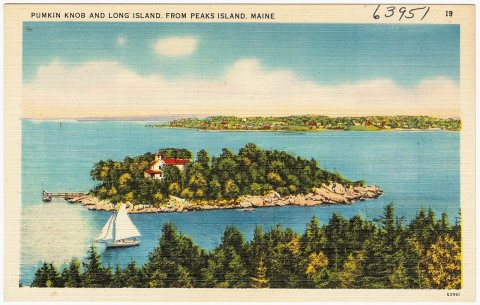 Pumkin Knob and Long Island, From Peaks Island, Maine (63951)