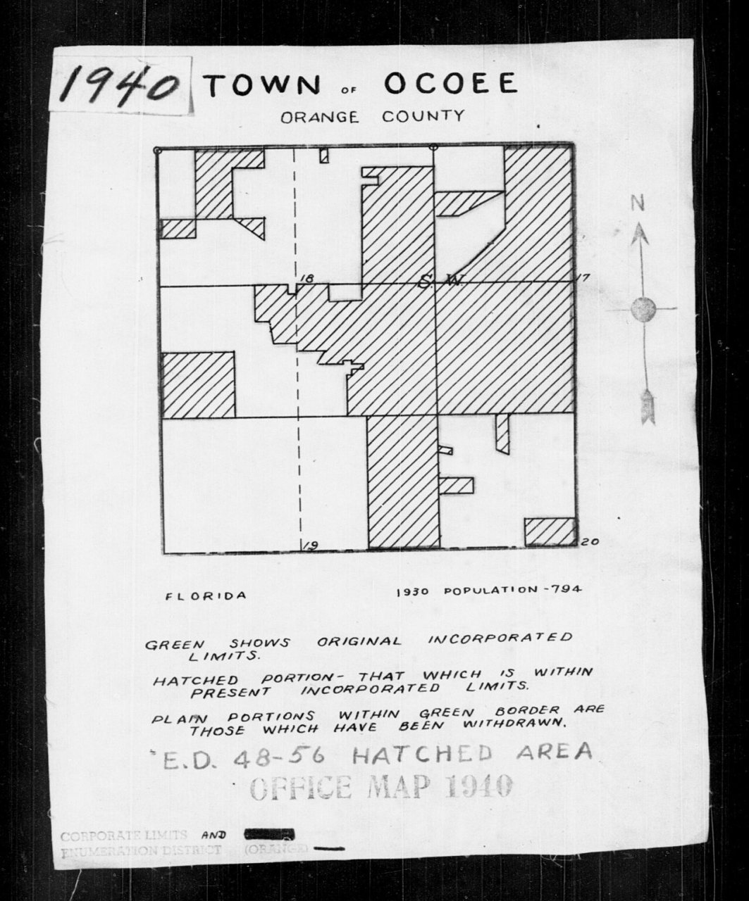 1940 Census Enumeration District Maps - Florida - Orange County - Ocoee - ED 48-56