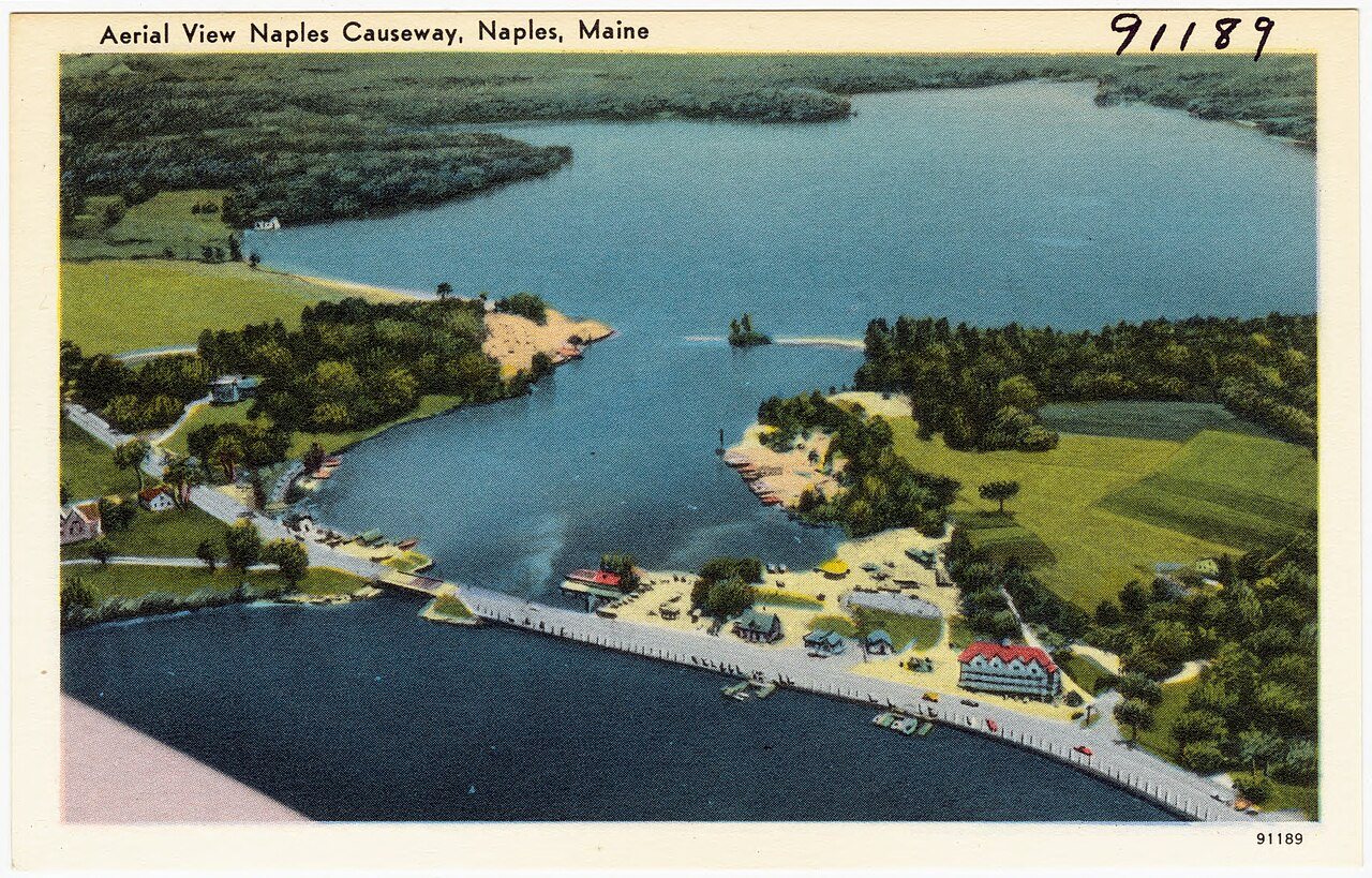 Aerial view Naples Causeway, Naples, Maine (91189)