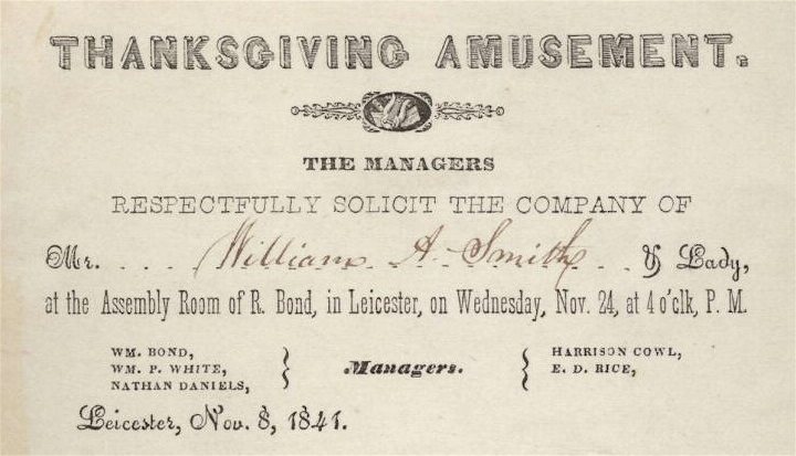 1841 Thanksgiving