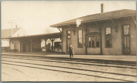 Harwich station real photo postcard