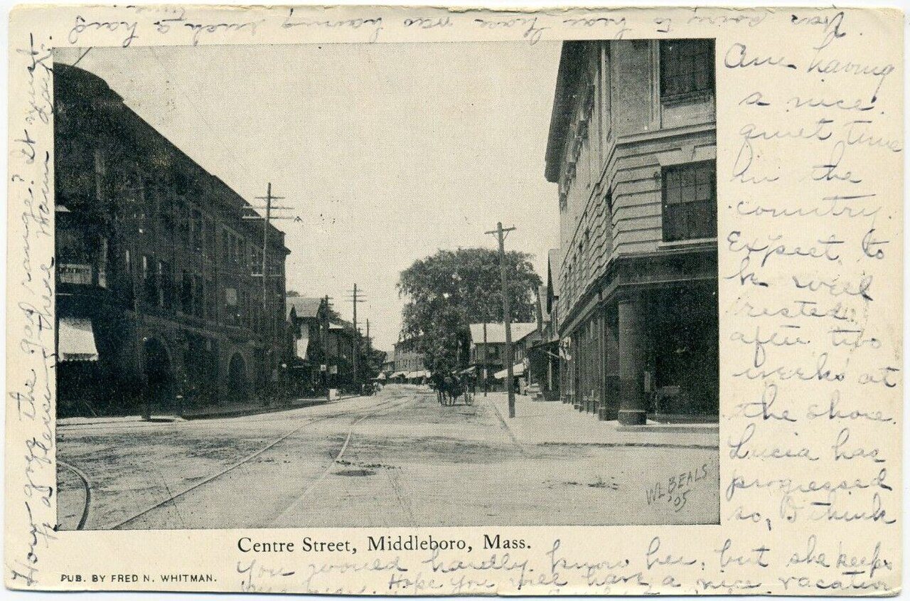 Centre Street, Middleborough - 1905 postcard