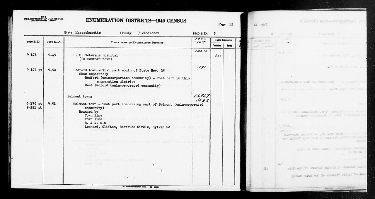 1940 Census Enumeration District Descriptions - Massachusetts - Middlesex County - ED 9-49, ED 9-50, ED 9-51
