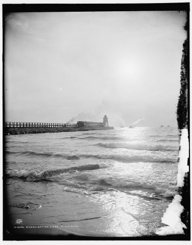 Moonlight on Lake Michigan