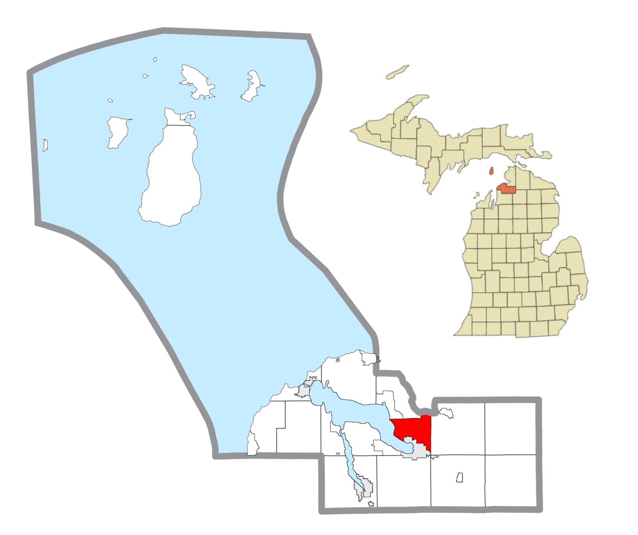 Evangeline Township, MI location