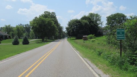Parkers Corner, MI road signage