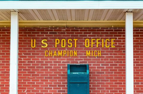 United States Post Office and Mail Collection Box - USPS Mailbox in