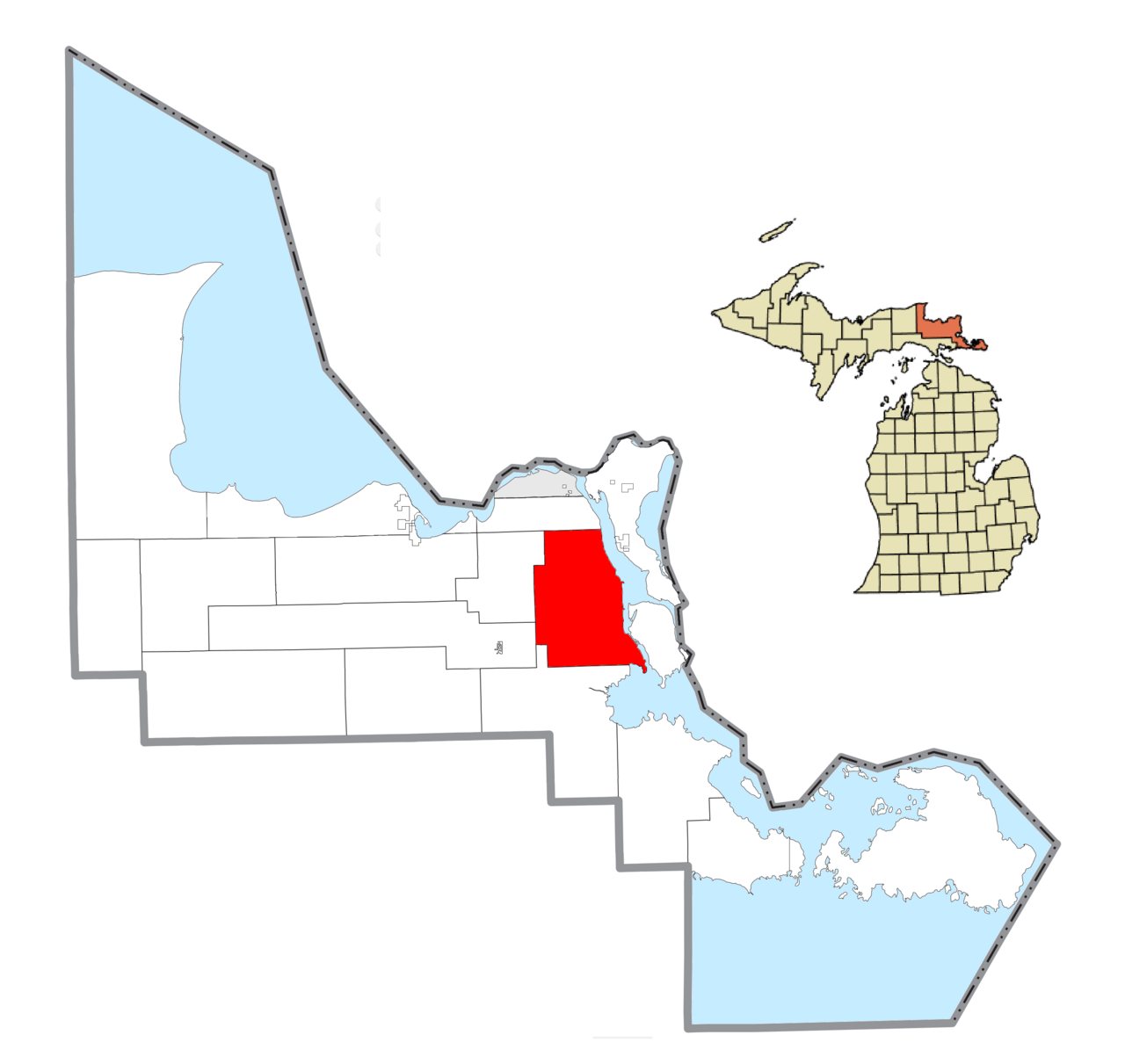 Bruce Township (Chippewa), MI location