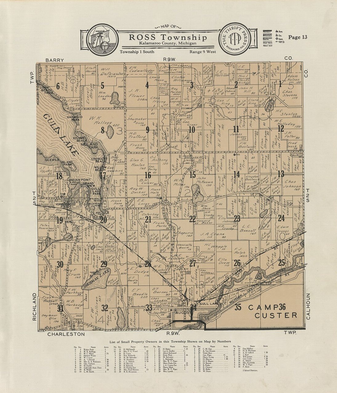 Plat book of Kalamazoo County, Michigan - compiled from surveys and the public records of Kalamazoo County, Michigan