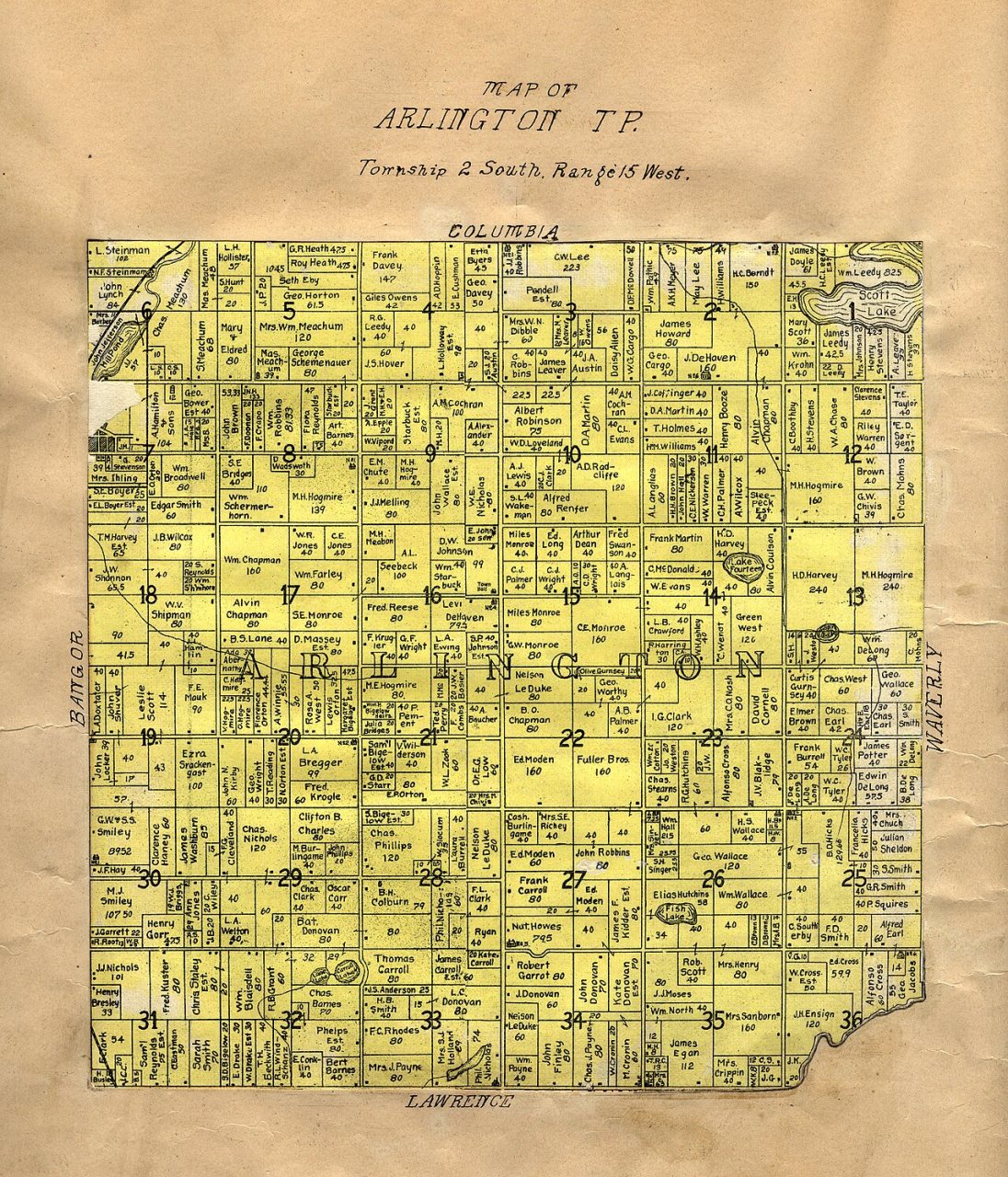 Van Buren County Michigan 1906 Arlington Township
