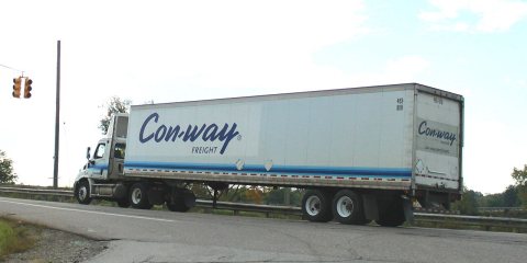 Con-way Freight truck Whitmore Lake Michigan