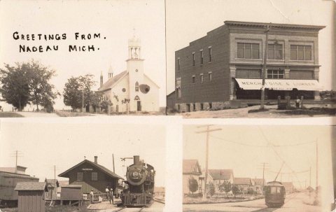 Nadeau, Michigan, postcard, 1911