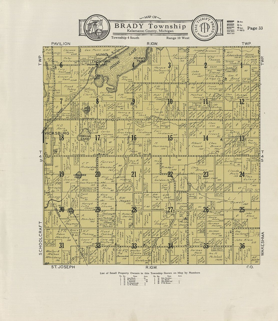 Plat book of Kalamazoo County, Michigan - compiled from surveys and the public records of Kalamazoo County, Michigan