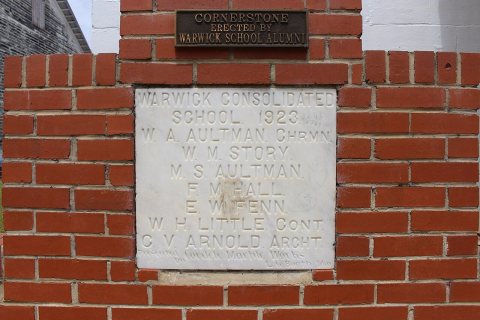 Warwick Consolidated School corner stone