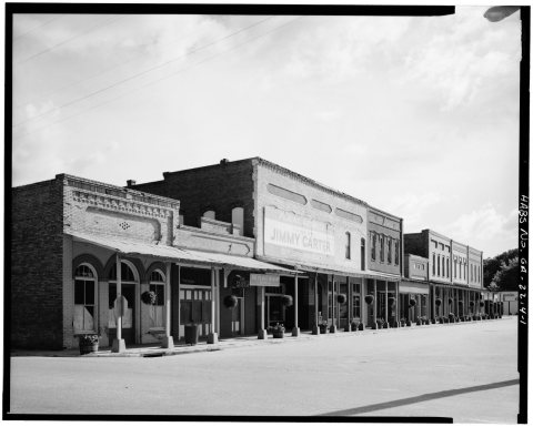 EAST SIDE AND NORTH FRONT, PERSPECTIVE OF ENTIRE BLOCK FROM EAST - Forrester General Store, Hudson and Main Streets, Pl…