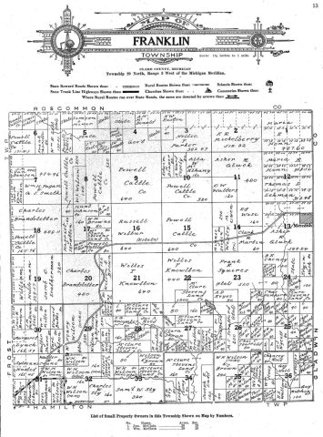 Plat map of Franklin Township, Clare County, Michigan (1916)