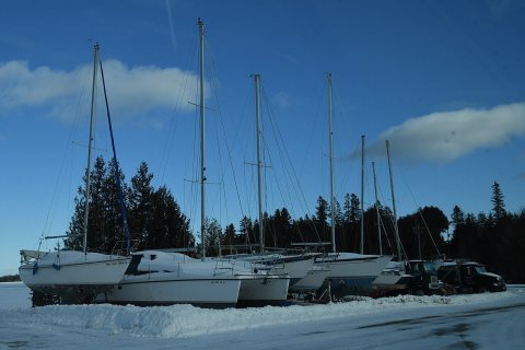 Awaitiing Summer at Yacht Haven Marina, Drummond Island