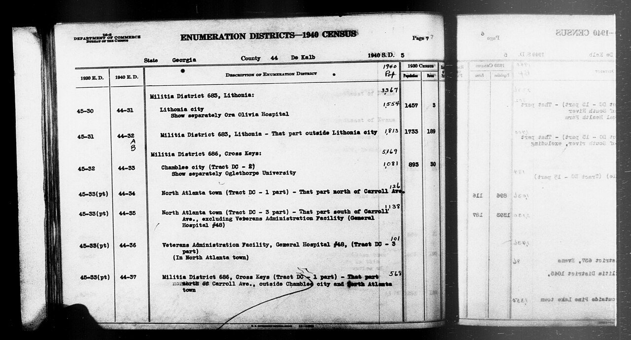 1940 Census Enumeration District Descriptions - Georgia - DeKalb County - ED 44-31, ED 44-32A, ED 44-32B, ED 44-33, ED …