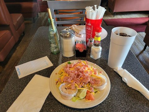Chef salad with ham at Wes Mans Restaurant
