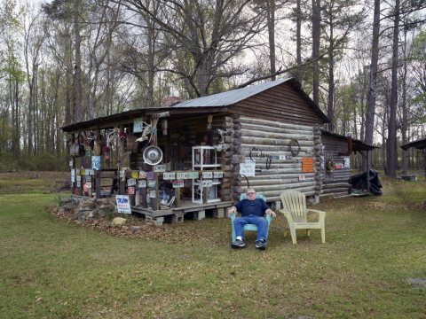 Just for fun, owner Billy Perry decorated his cabins