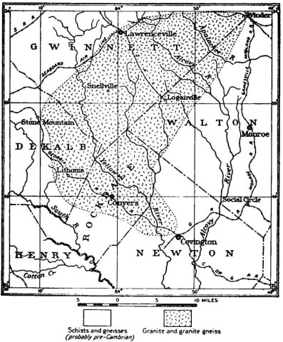 Bulletin 426 Fig 19 Map Stone Mountain area Georgia