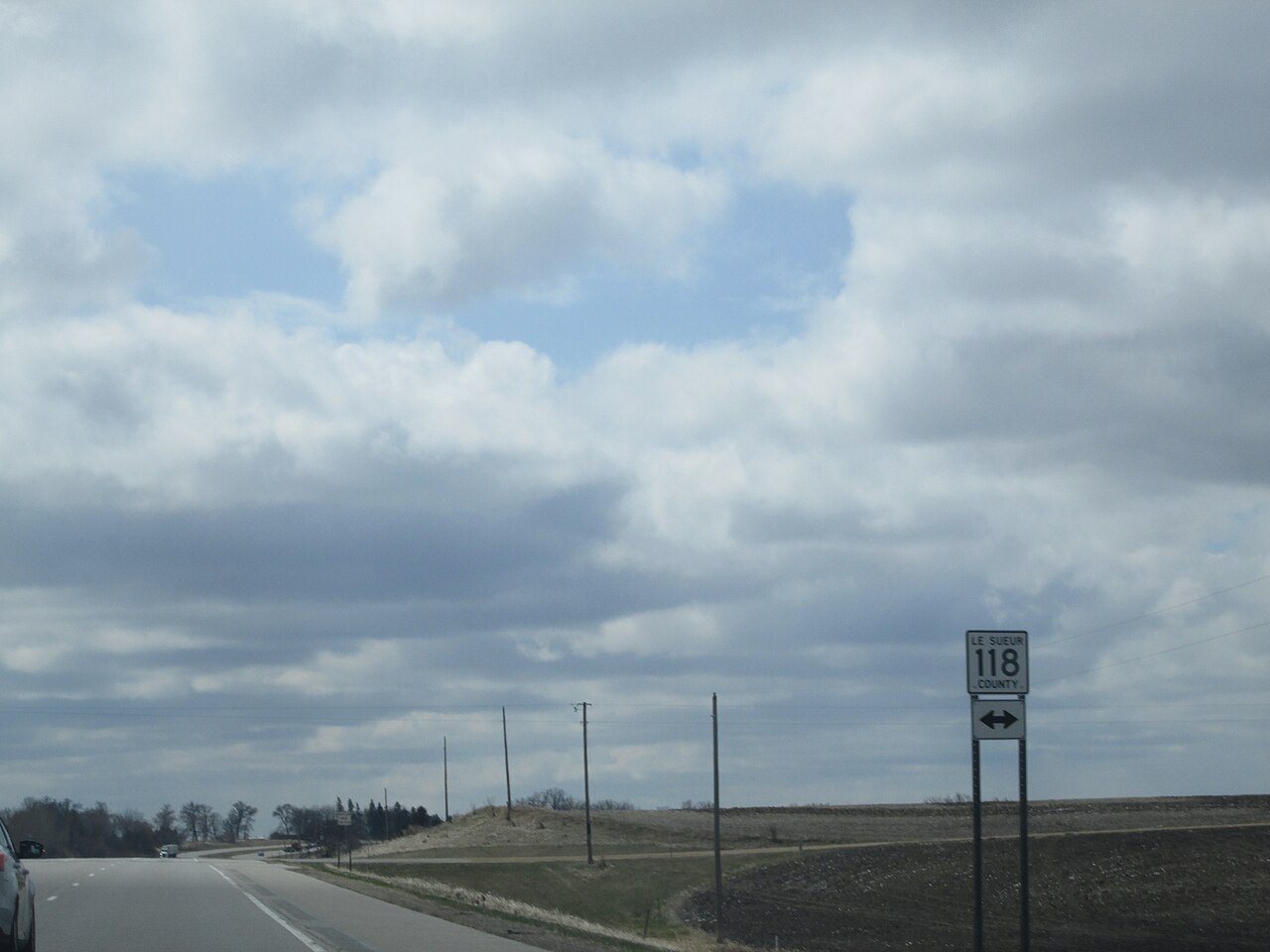 Intersection of Le Sueur CSAH 118 and US 169 in Minnesota