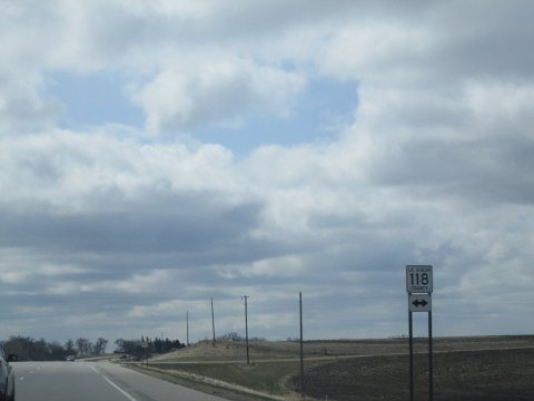Intersection of Le Sueur CSAH 118 and US 169 in Minnesota