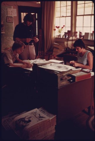 OFFICE OF THE HELEN MOUNTAIN EAGLE, A MONTHLY NEWSPAPER PUBLISHED IN HELEN, GEORGIA, NEAR ROBERTSTOWN