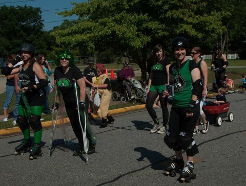 Marigold Roller Derby Crutches
