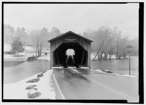 Elevation, west portal. - Watson Mill Bridge, Spanning South Fork Broad River, Watson Mill Road, Watson Mill Bridge Sta…