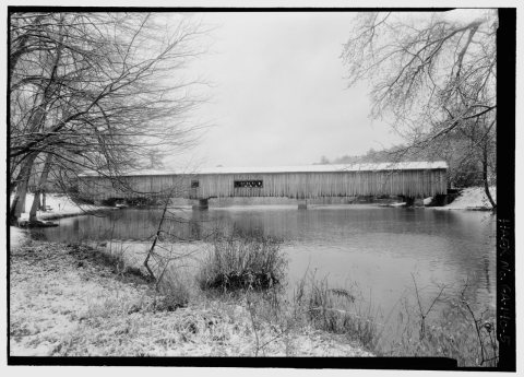 Elevation, east southeast 110 degrees. - Watson Mill Bridge, Spanning South Fork Broad River, Watson Mill Road, Watson …