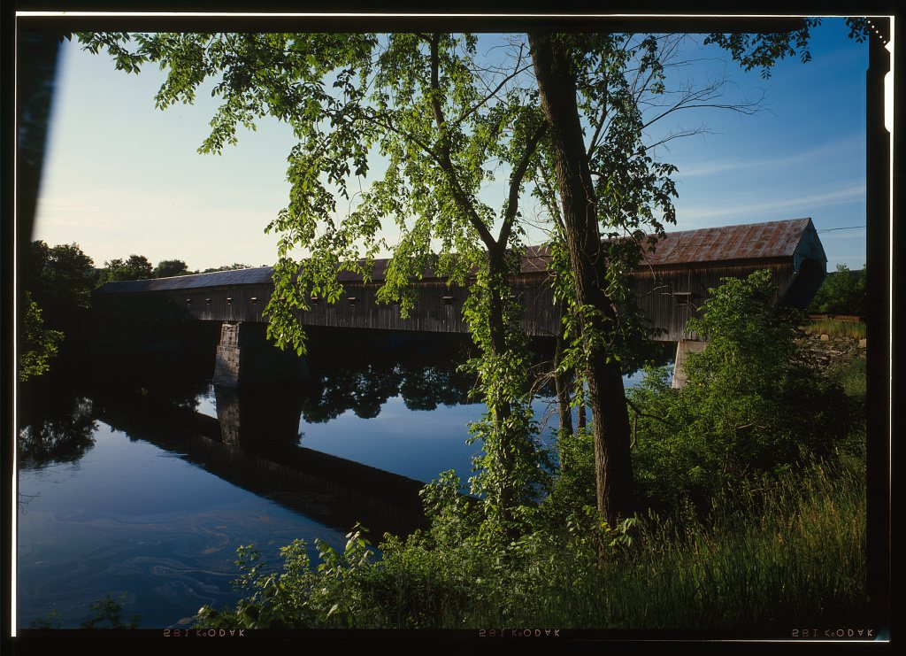 Cornish-Windsor Covered Bridge, Spanning Connecticut River between Cornish, NH, & Windsor, VT, Cornish City, Sullivan C…