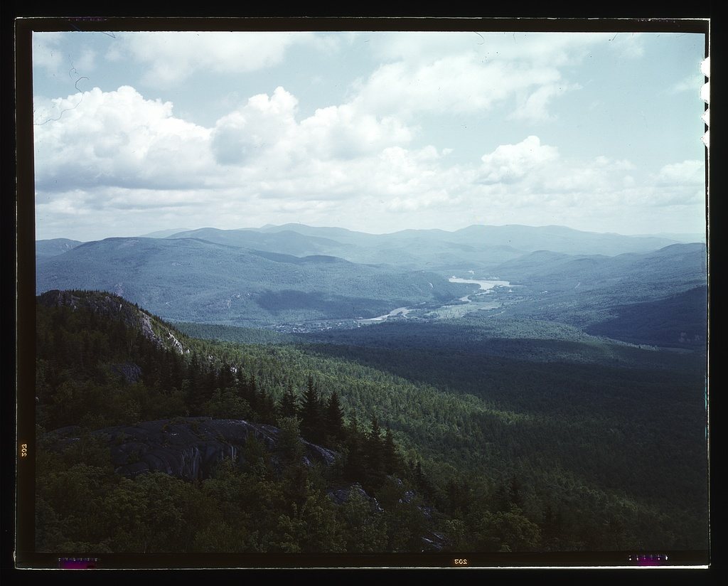 A view looking northeast from the fire tower manned by Barbara Mortensen, a fire and airplane lookout on Pine Mountain