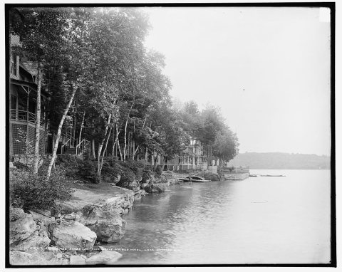 Along the shore at Pine Grove Springs Hotel, Lake Spofford, N.H