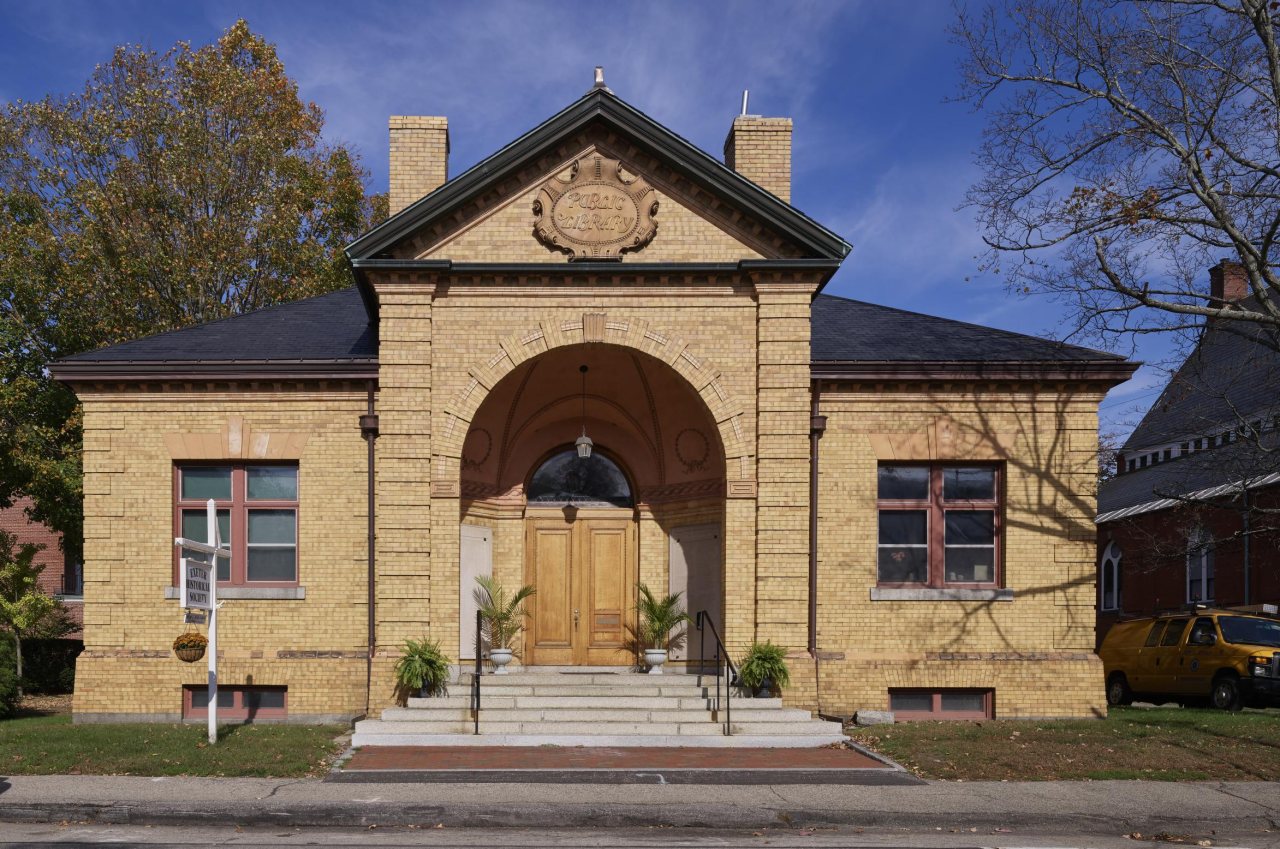 The Exeter Historical Society operates out of this historic library building, erected in 1893
