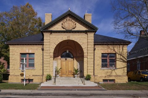 The Exeter Historical Society operates out of this historic library building, erected in 1893